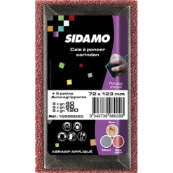 Cale à Poncer Sidamo Avec 9 Patins Auto-agrippants 72 X 123 Mm