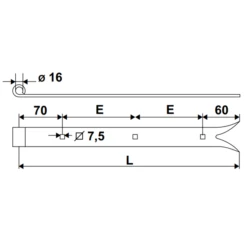 Penture Queue De Carpe Torbel 40 X 6 Mm Gond 16 Mm Longueur 800 Mm