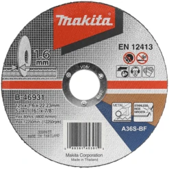 Disque à Tronçonner Métal Inox A36S Makita 125 X 22.23 X 1.6 Mm