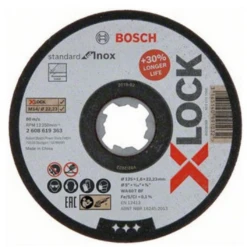 Disque à Tronçonner Inox - X-Lock Bosch - 125 X 1.6 X 22.23 Mm - Lot De 10 2608619364