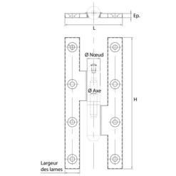 Paumelle Picarde Clémenson Droit Acier Brut Bague Laiton - 190 X 80 Mm -Célèbre Outillage Magasin pic