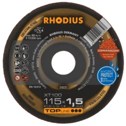 Disque à Tronçonner Inox XT100 Rhodius 115 X 1.5 X 22.23 Mm 210221
