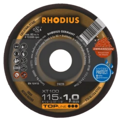Disque à Tronçonner Inox XT100 Rhodius 115 X 1.0 X 22.23 Mm 210220