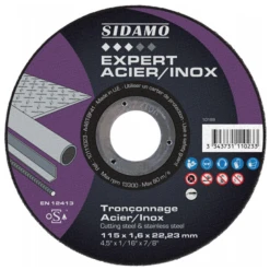 Disque à Tronçonner Expert Inox Acier Diamètre 115 Mm Sidamo 10111023