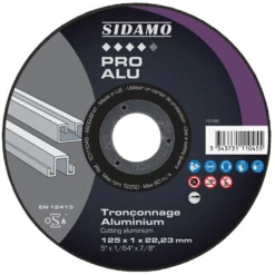 Disque à Tronçonner Alu Diamètre 125 Mm épaisseur 1 Mm Sidamo 10111045