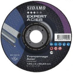 Disque à Tronçonner Acier Centre Bombé Diamètre 125 Mm Sidamo 10111005