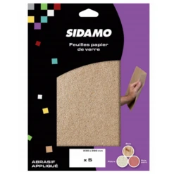 Papier Verre Pour Matériaux Tendres Grain 60 - Lot De 5 Sidamo 10910001