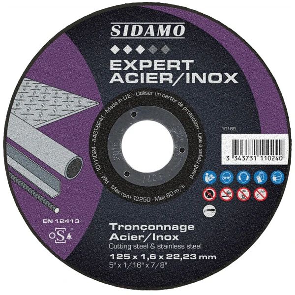 Disque à Tronçonner Inox Acier 125 Mm épaisseur 1.6 Mm Sidamo 10111024 4 Disque à Tronçonner Inox Acier 125 Mm épaisseur 1.6 Mm Sidamo 10111024 – Image 2