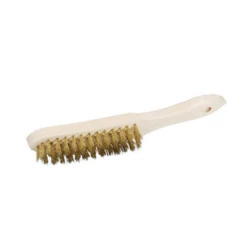 Brosse à Main En Fil Laiton Pour Surface Métallique - Manche En Bois